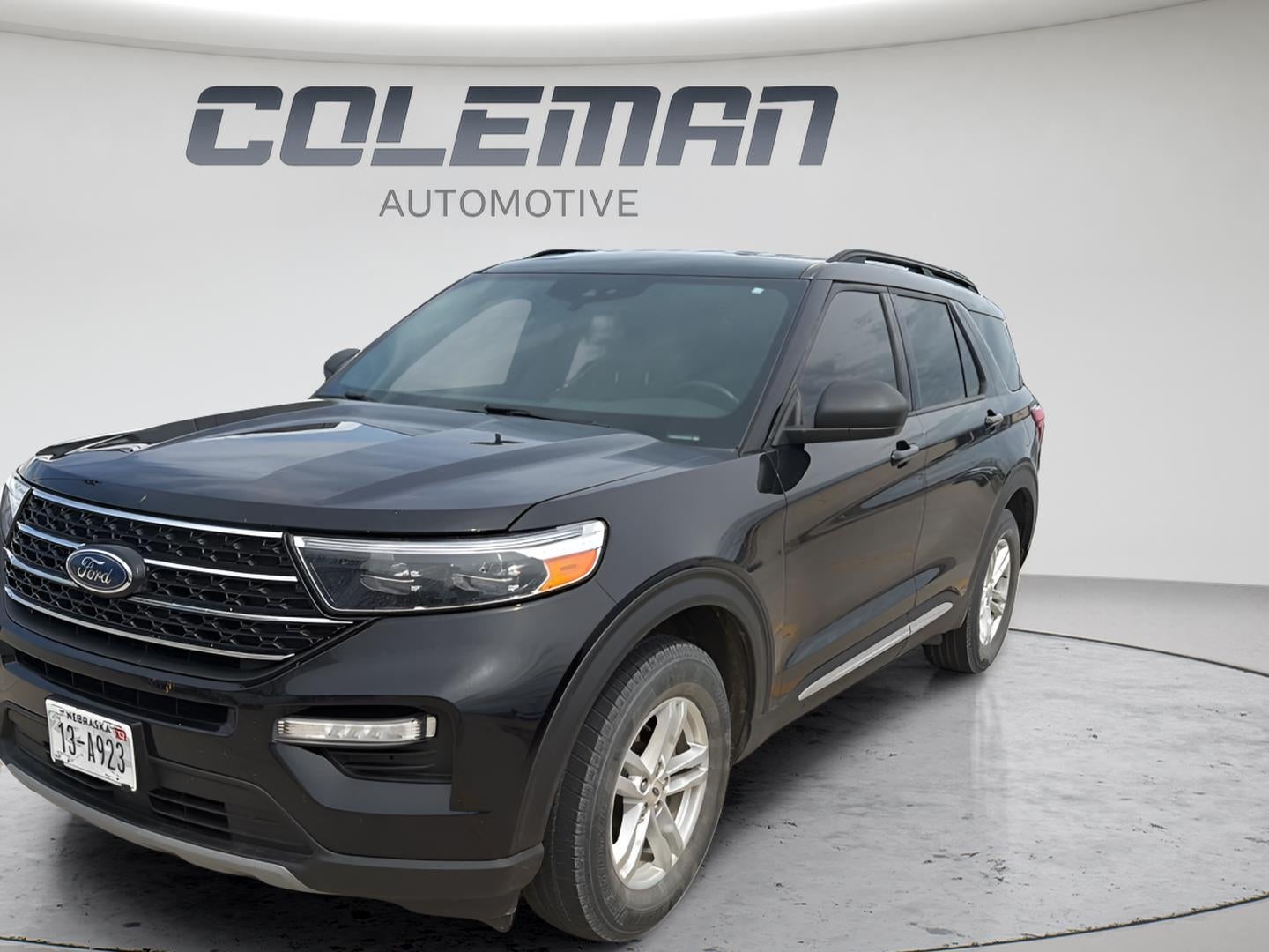2020 Ford Explorer XLT in Black — front three-quarter view