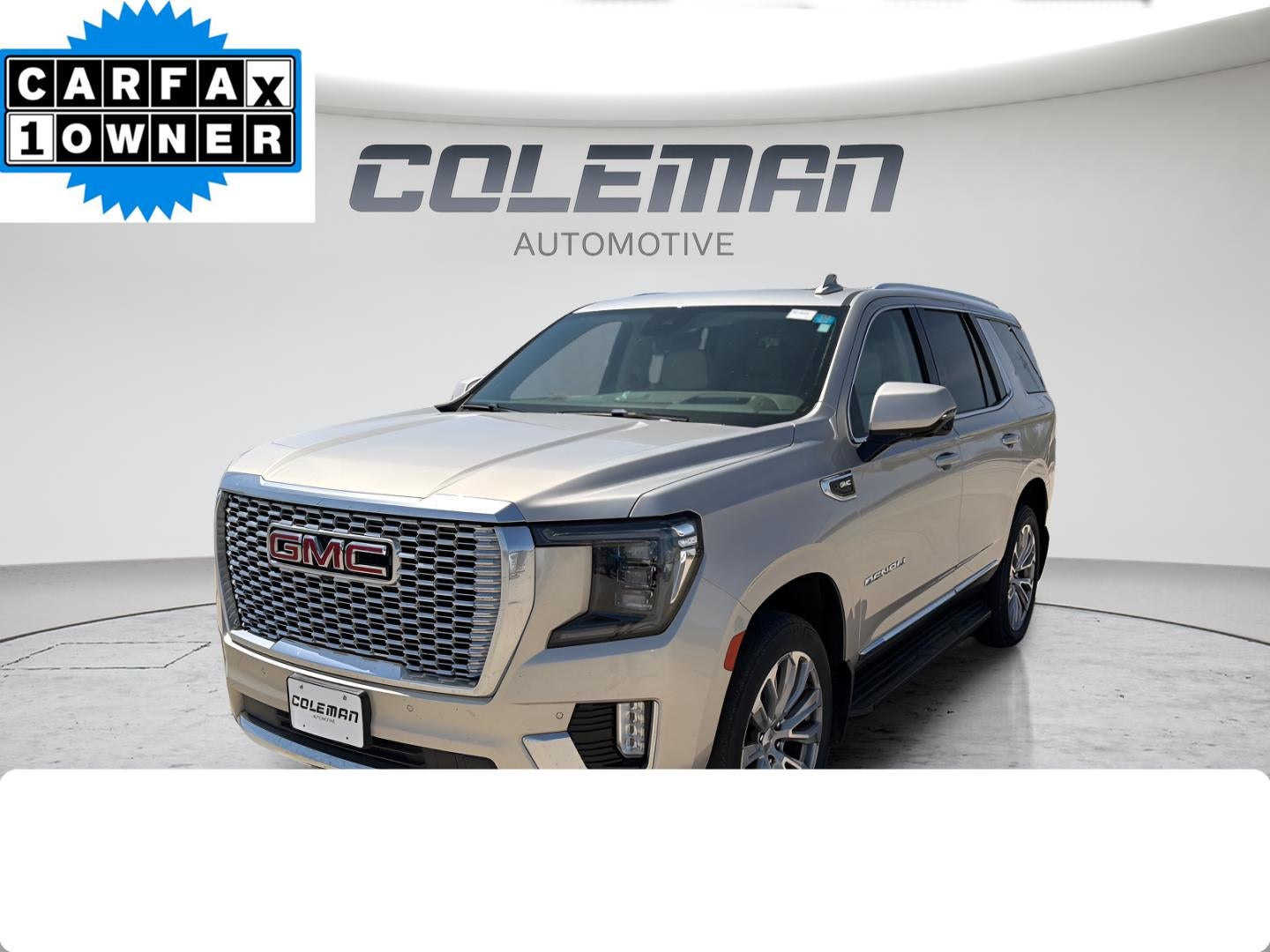 2023 GMC Yukon Denali in Pearl Beige Metallic — front three-quarter view