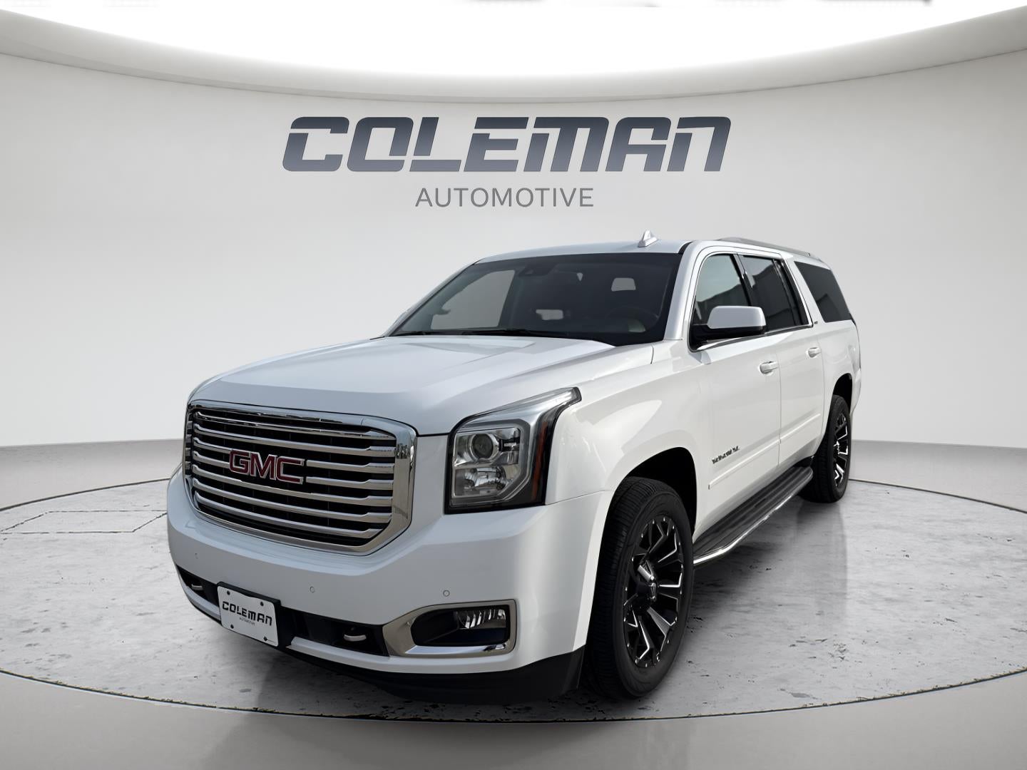 2018 GMC Yukon XL SLT in Summit White — front three-quarter view