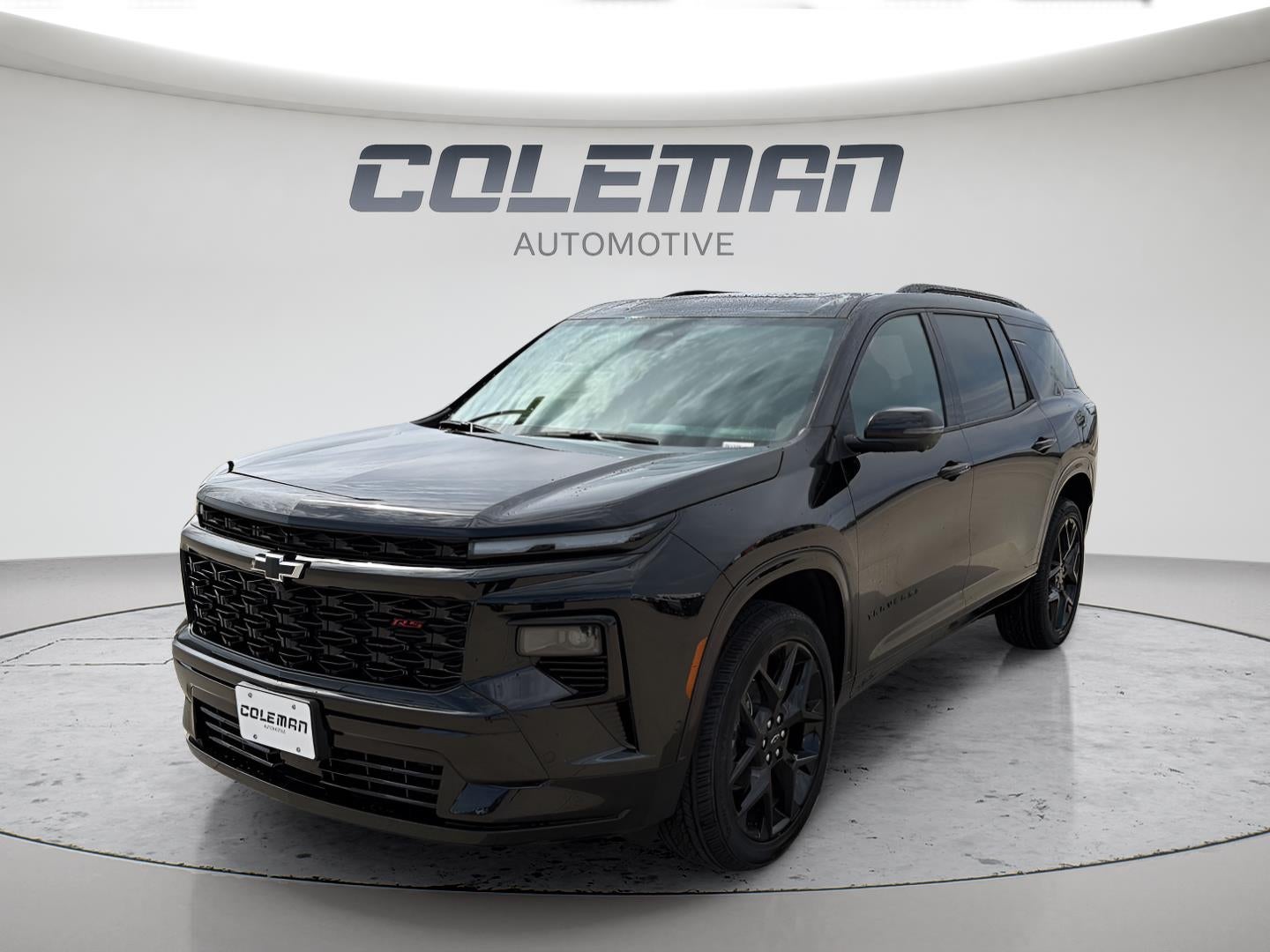 2026 Chevrolet Traverse RS in Mosaic Black Metallic — front three-quarter view
