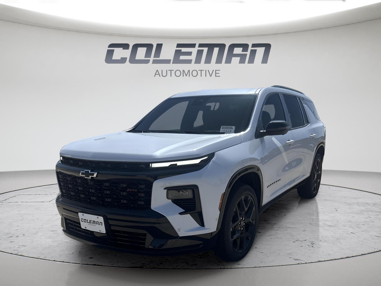 2026 Chevrolet Traverse RS in Polar White Tricoat — front three-quarter view
