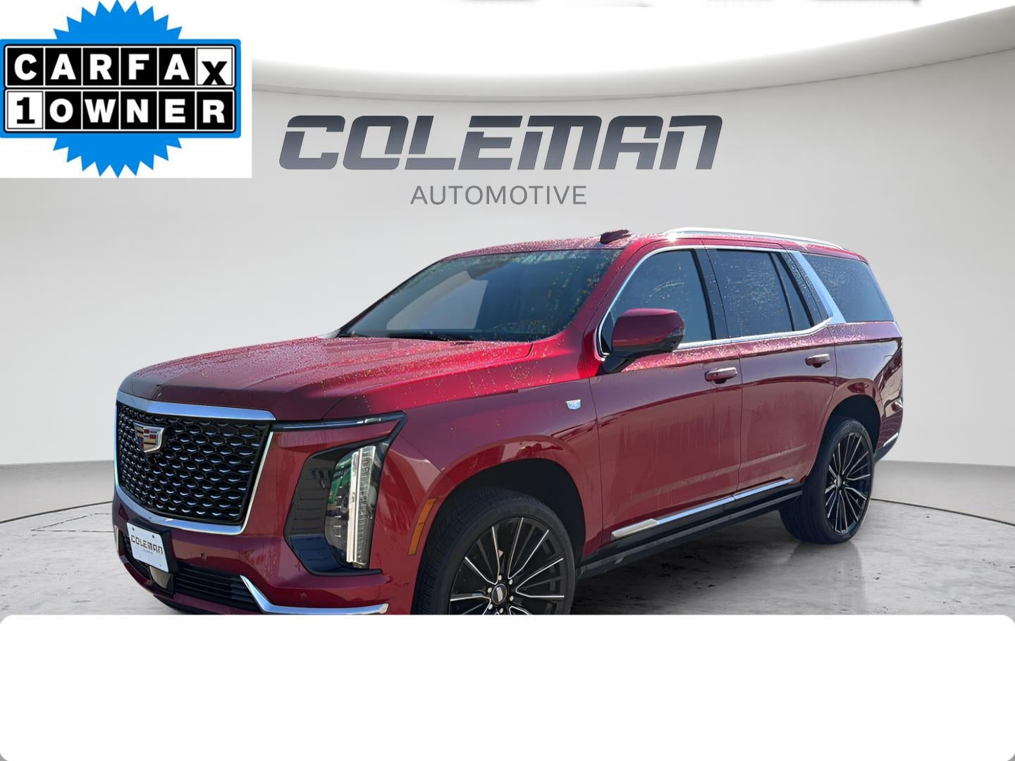 2025 Cadillac Escalade Premium Luxury in Radiant Red Tintcoat — front three-quarter view