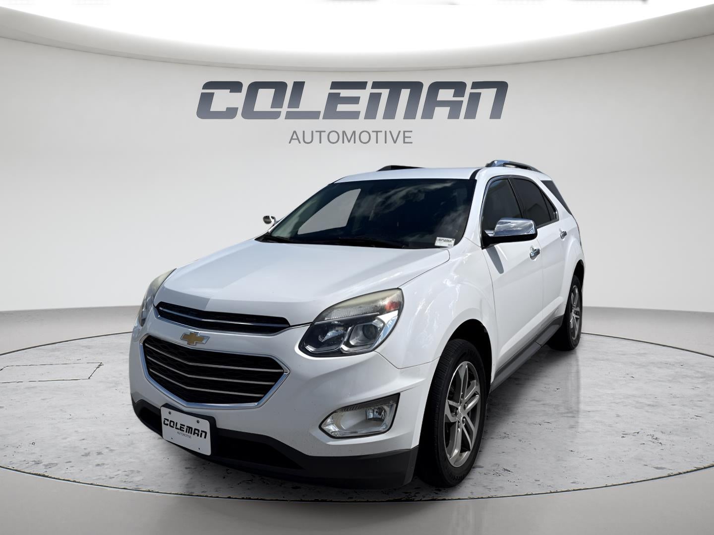2016 Chevrolet Equinox LTZ in Summit White — front three-quarter view