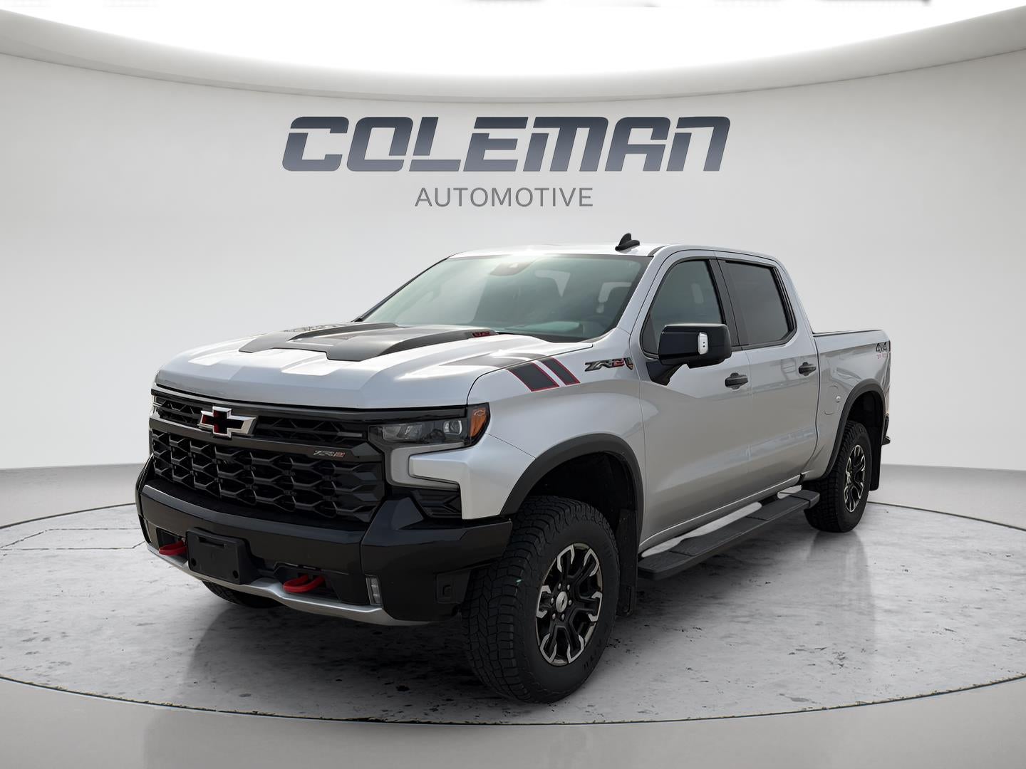 2022 Chevrolet Silverado 1500 ZR2 in Silver Ice Metallic — front three-quarter view