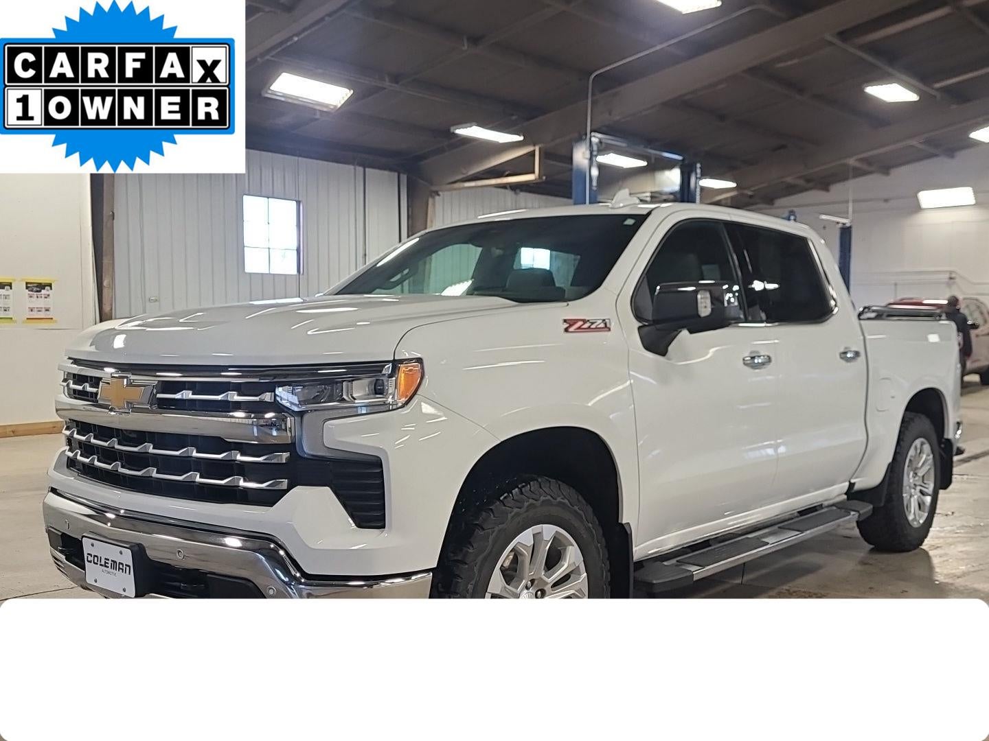 2025 Chevrolet Silverado 1500 LTZ in Summit White — front three-quarter view