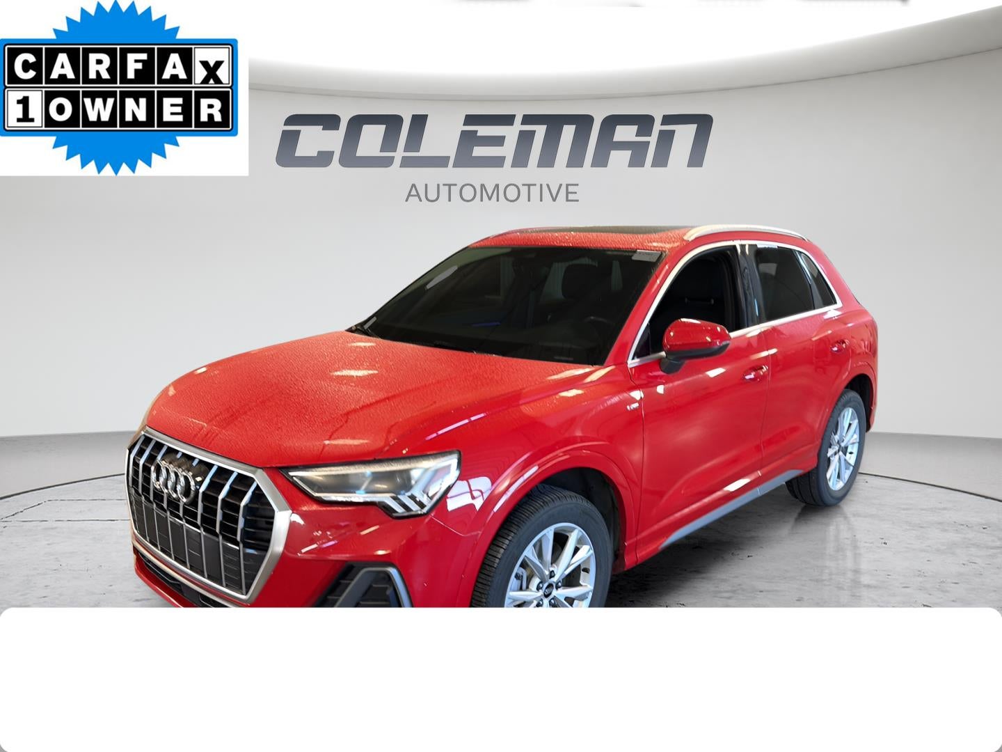 2023 Audi Q3 S line Premium Plus in Red — front three-quarter view